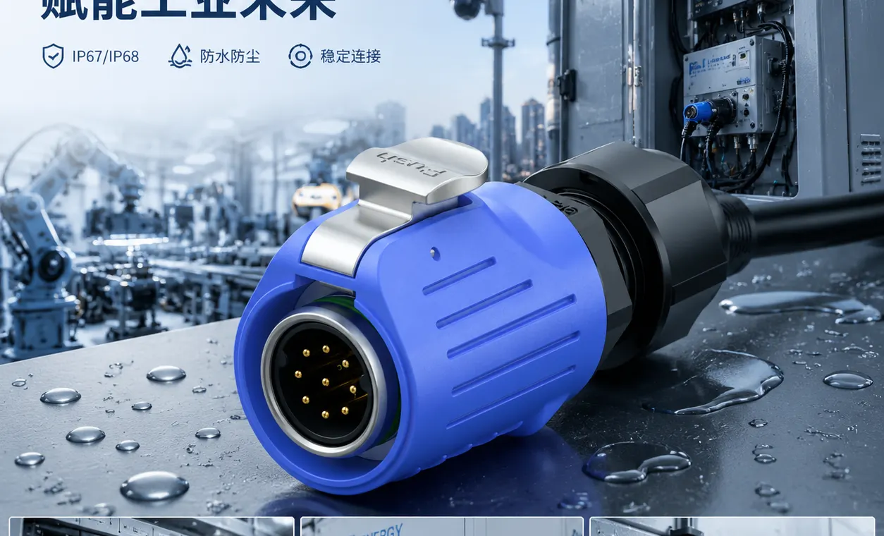 推入式快速锁紧技术:惟兴科技LP防水连接器如何破解工业连接难题 在户外照明、工业自动