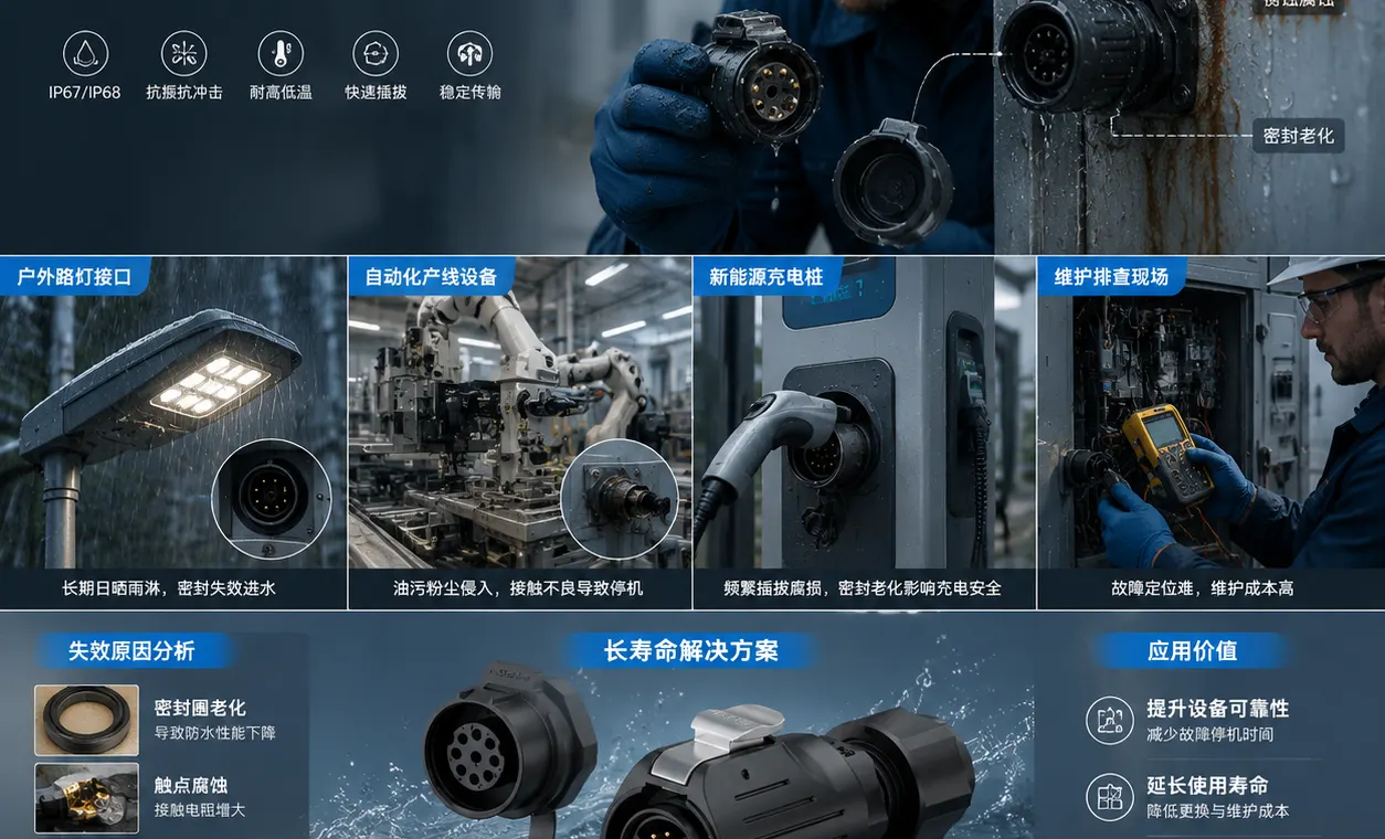 复杂现场不再靠“临时凑合”：防水连接器如何把户外与工业接线做稳 很多采购和工程人员都